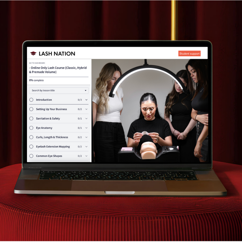 Lash Nation Online Lash Extension Course — Study From Home, at Your Own Pace — Lifetime Access — Accredited